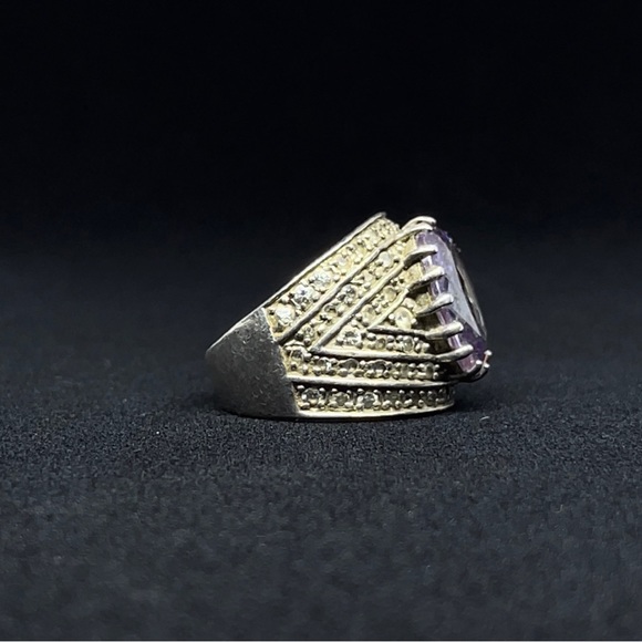 STERLING SILVER AMETHYST RING - Picture 3 of 4